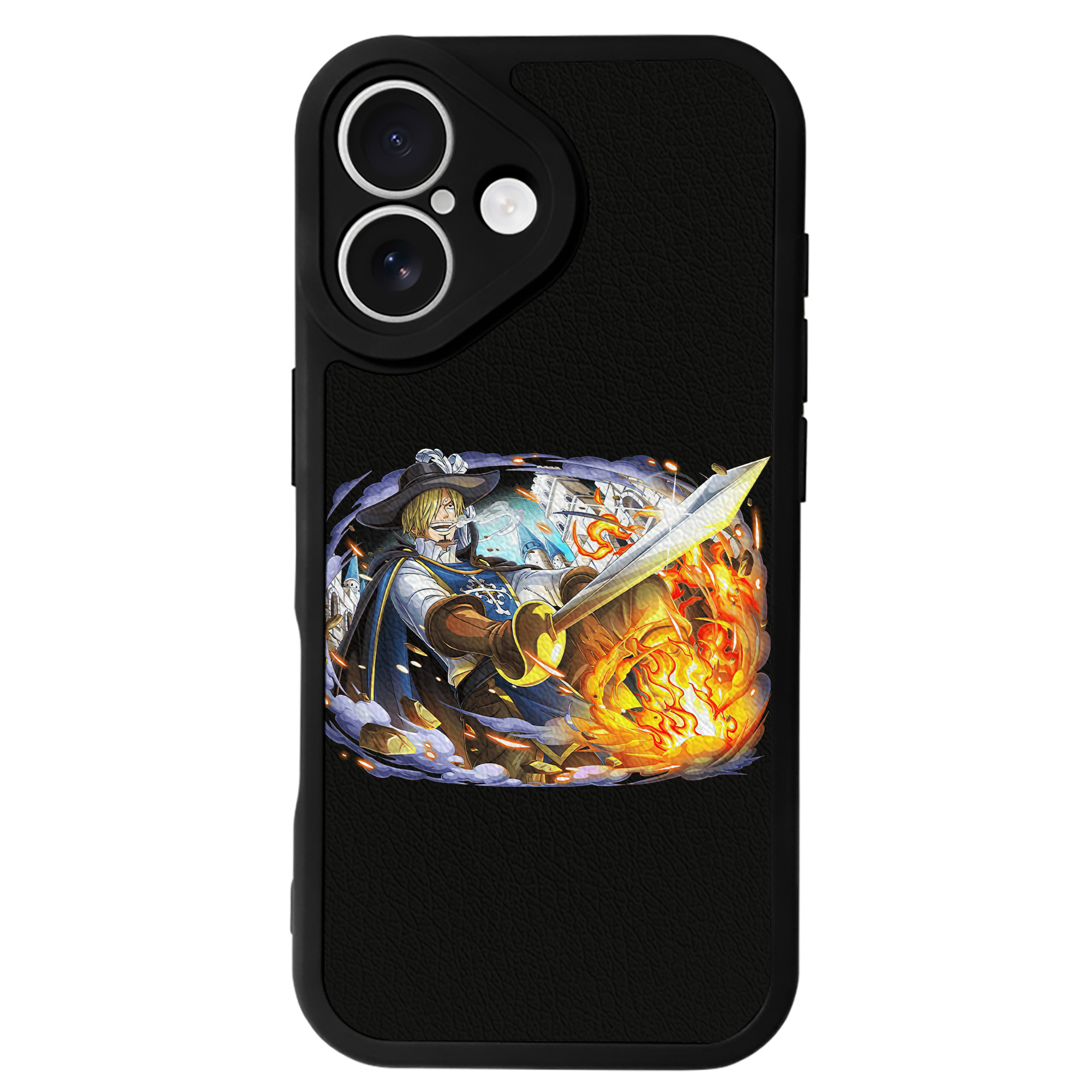 （画像用） ワンピース サンジ ONE PIECE Sanji 【iPhone 16シリーズ対応】シリコンスマホケース（レザー調） 材質：シリコン